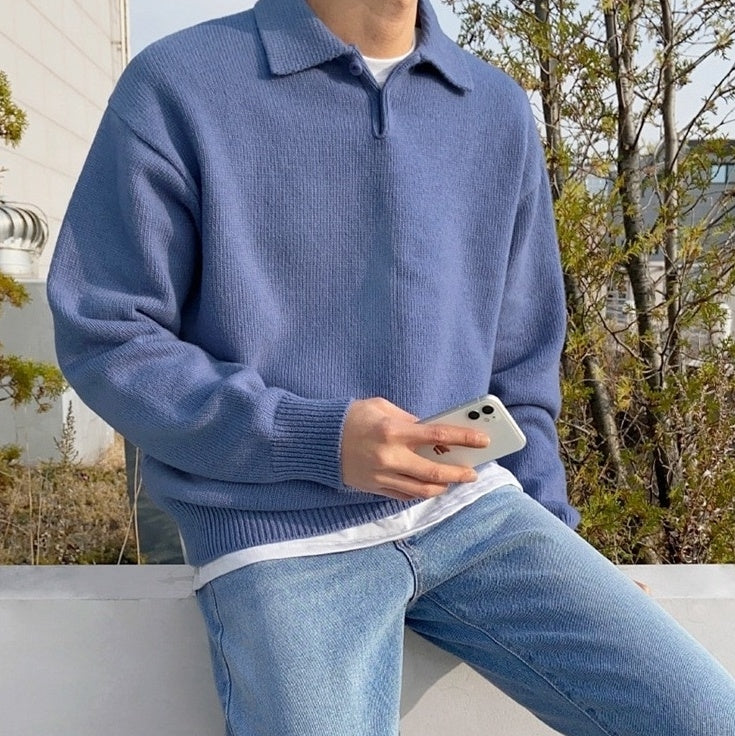 Cozy Knit Polo Sweater