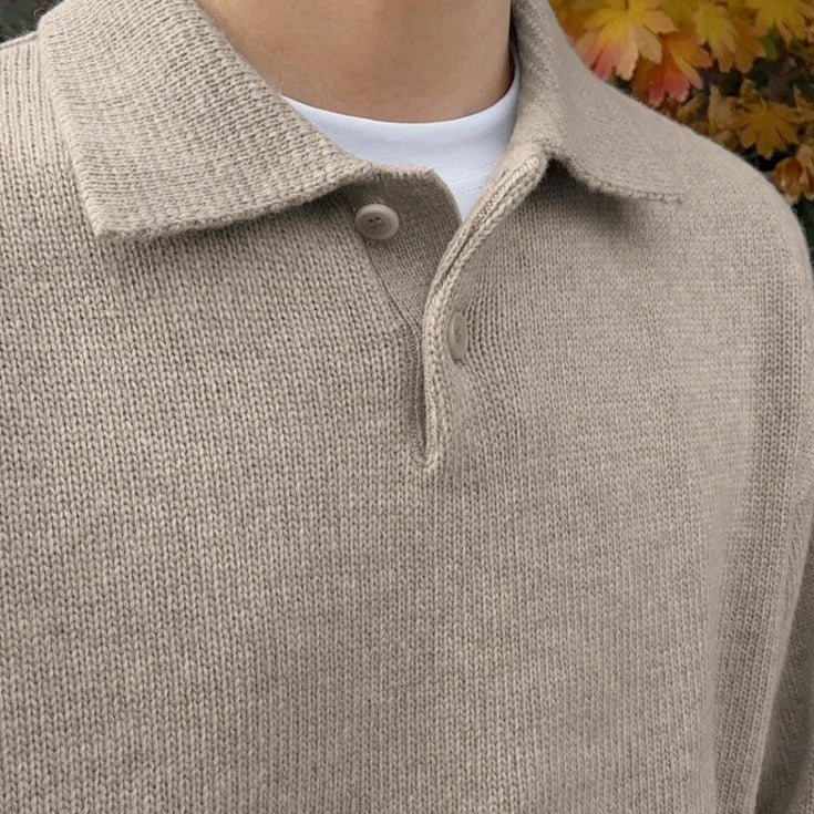 Cozy Knit Polo Sweater