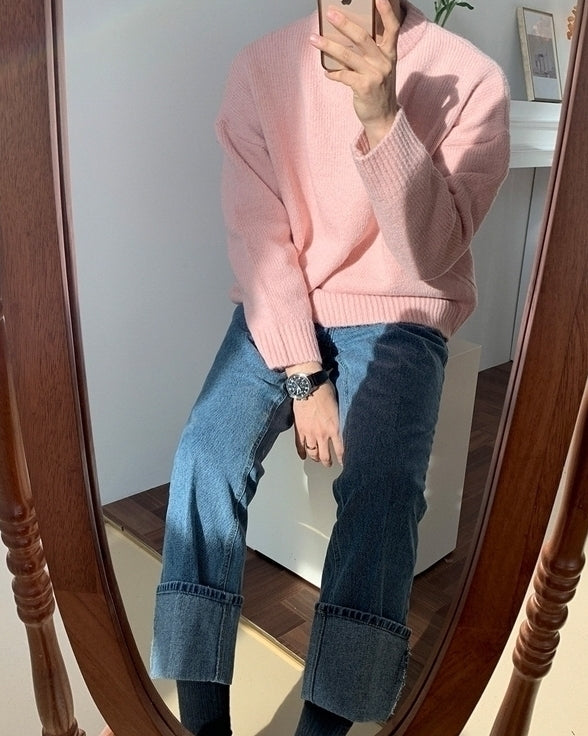 Cozy Knit Sweater Casual Loose Fit Pullover