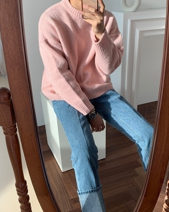 Cozy Knit Sweater Casual Loose Fit Pullover