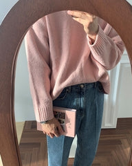 Cozy Knit Sweater Casual Loose Fit Pullover