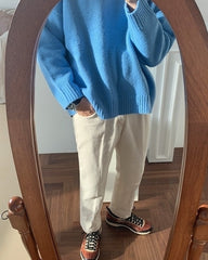 Cozy Knit Sweater Casual Loose Fit Pullover