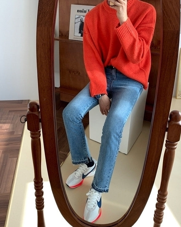 Cozy Knit Sweater Casual Loose Fit Pullover