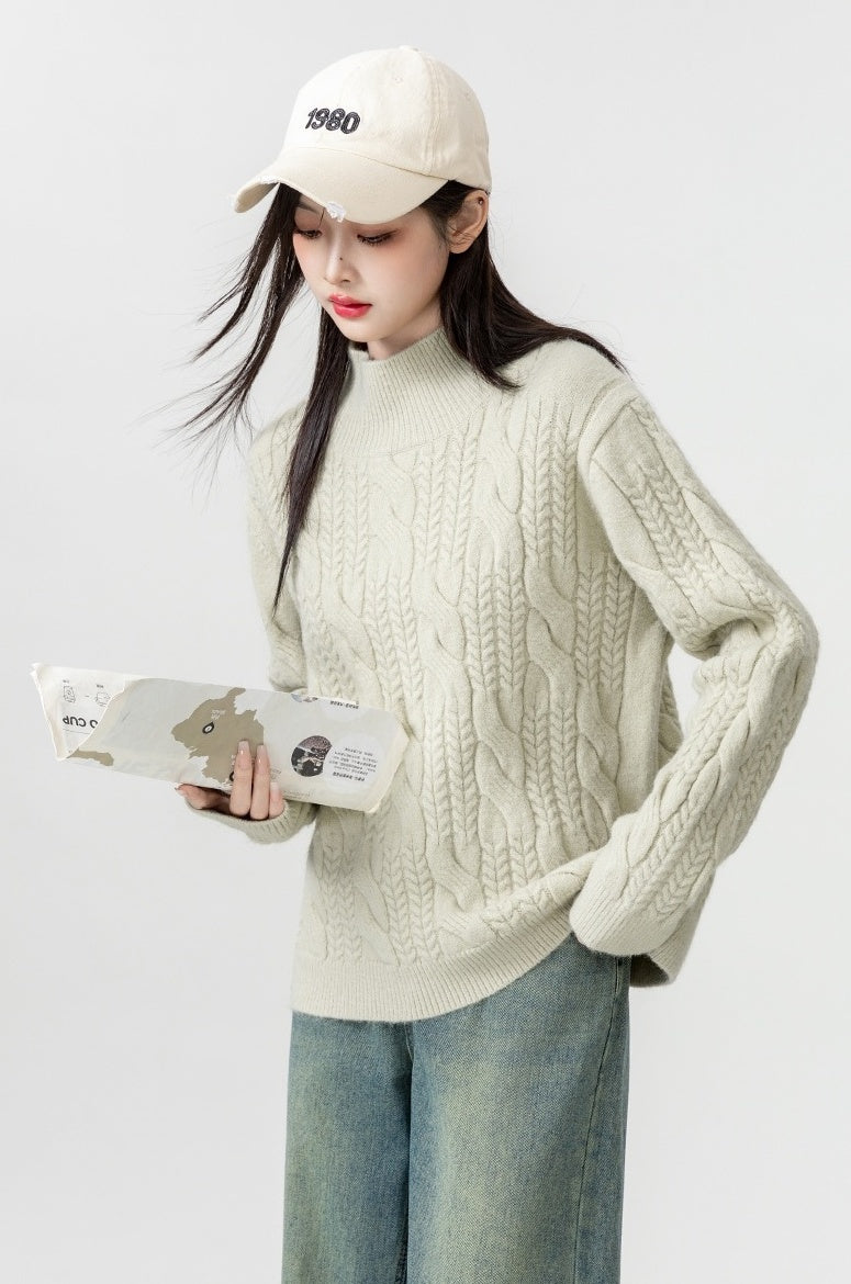 Cozy Knit Braided Sweater