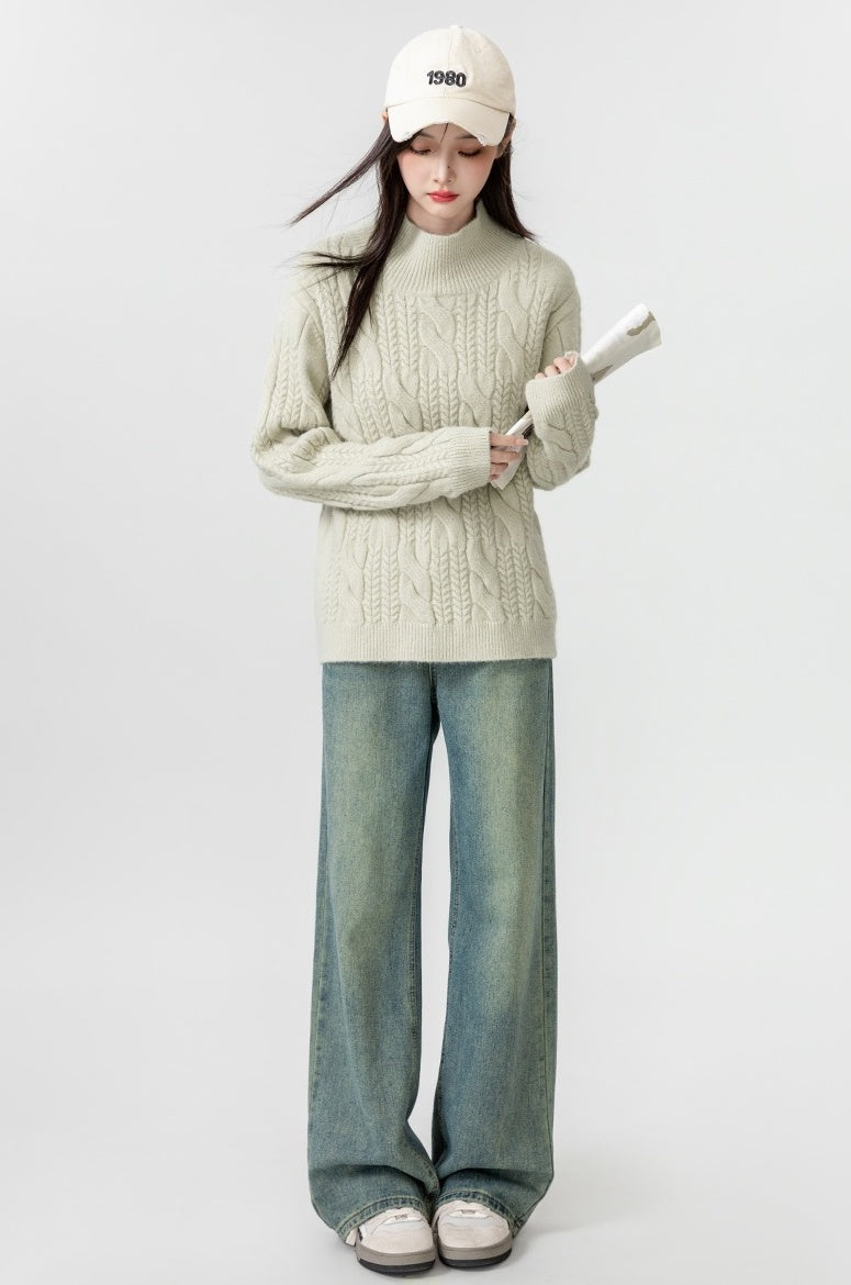 Cozy Knit Braided Sweater
