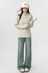 Cozy Knit Braided Sweater