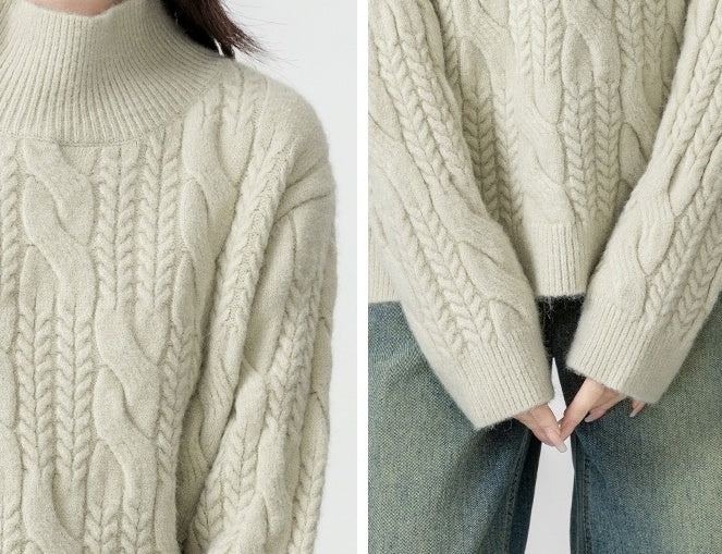 Cozy Knit Braided Sweater