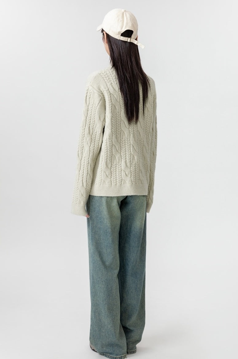 Cozy Knit Braided Sweater