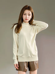 Apricot Plain Knit Sweater Top
