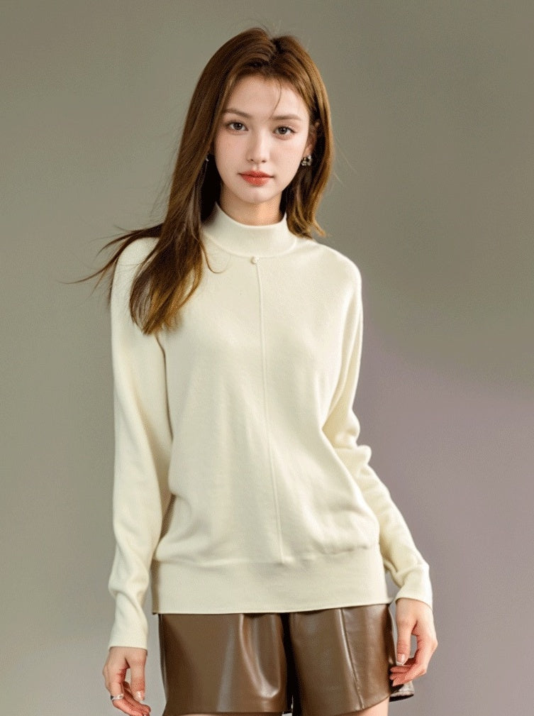 Apricot Plain Knit Sweater Top