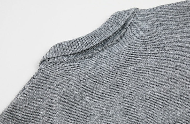 Cozy Knit Sweater With Classic Collar