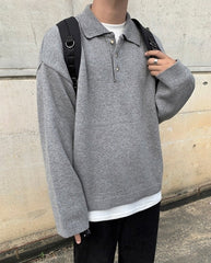 Cozy Knit Sweater With Classic Collar