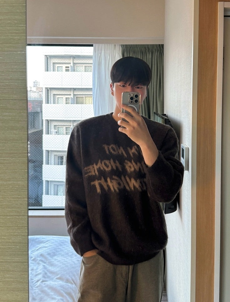 Cozy Knit Sweater With Trendy Print