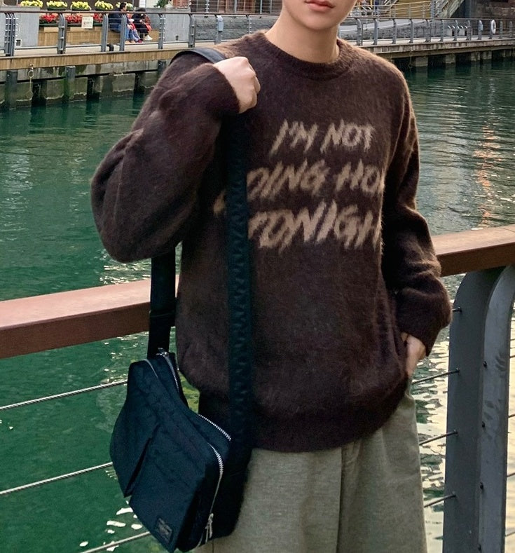 Cozy Knit Sweater With Trendy Print