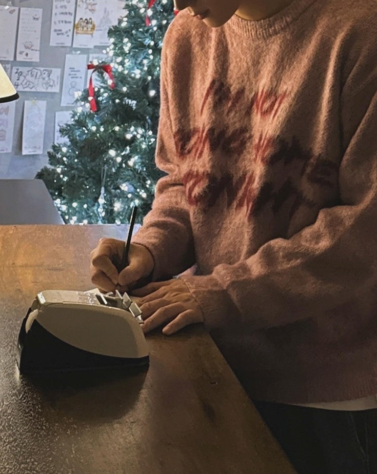 Cozy Knit Sweater With Trendy Print