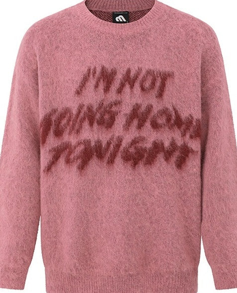 Cozy Knit Sweater With Trendy Print