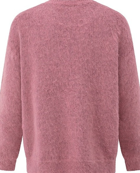 Cozy Knit Sweater With Trendy Print
