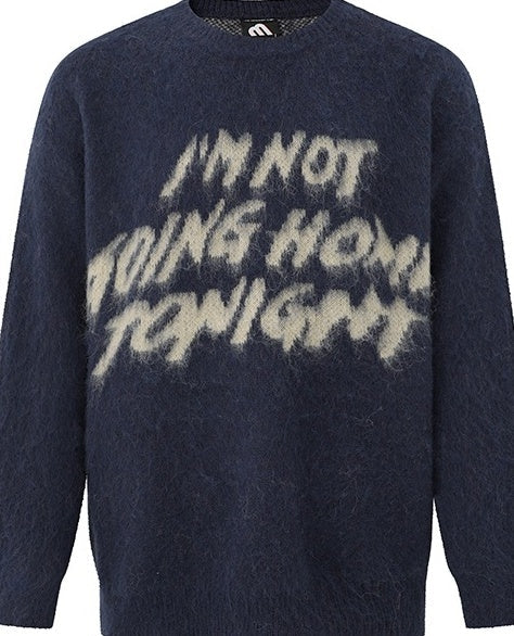 Cozy Knit Sweater With Trendy Print