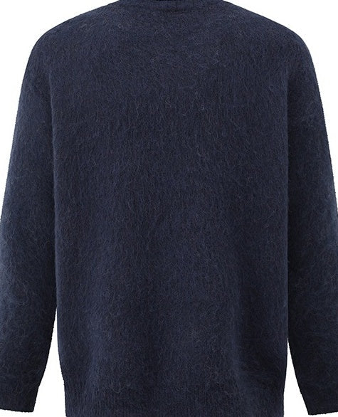 Cozy Knit Sweater With Trendy Print