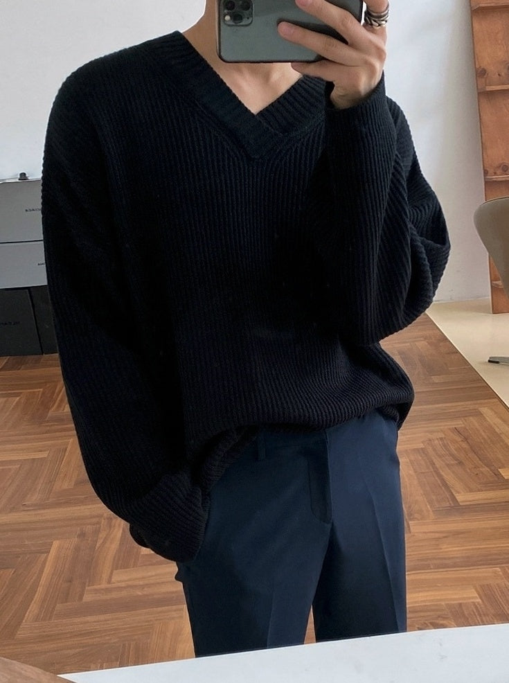 Cozy Knit Vneck Sweater