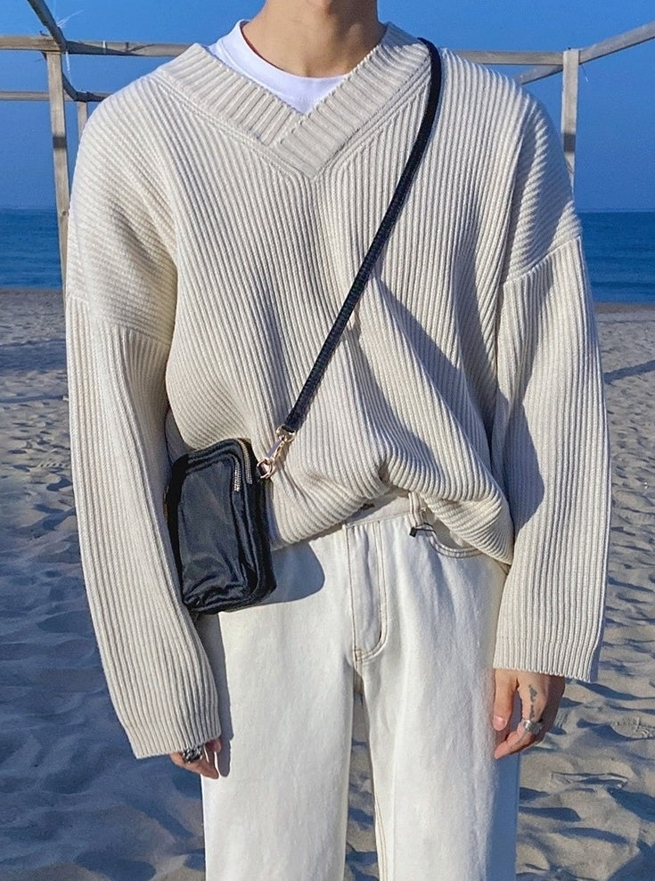 Cozy Knit Vneck Sweater