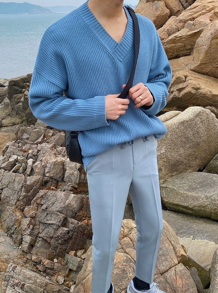 Cozy Knit Vneck Sweater