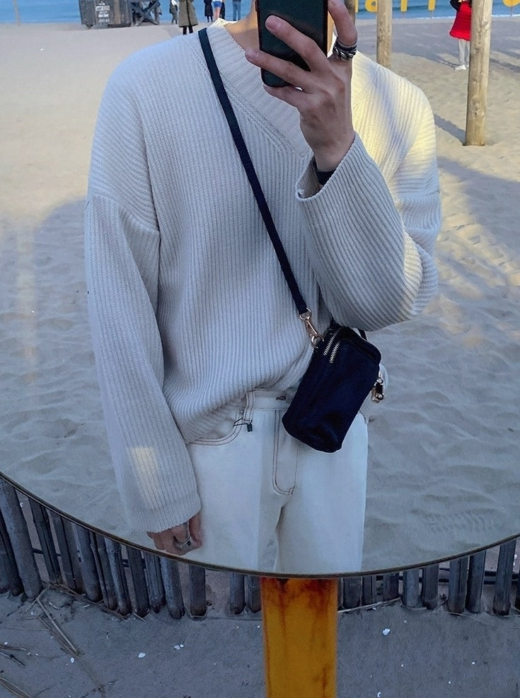 Cozy Knit Vneck Sweater