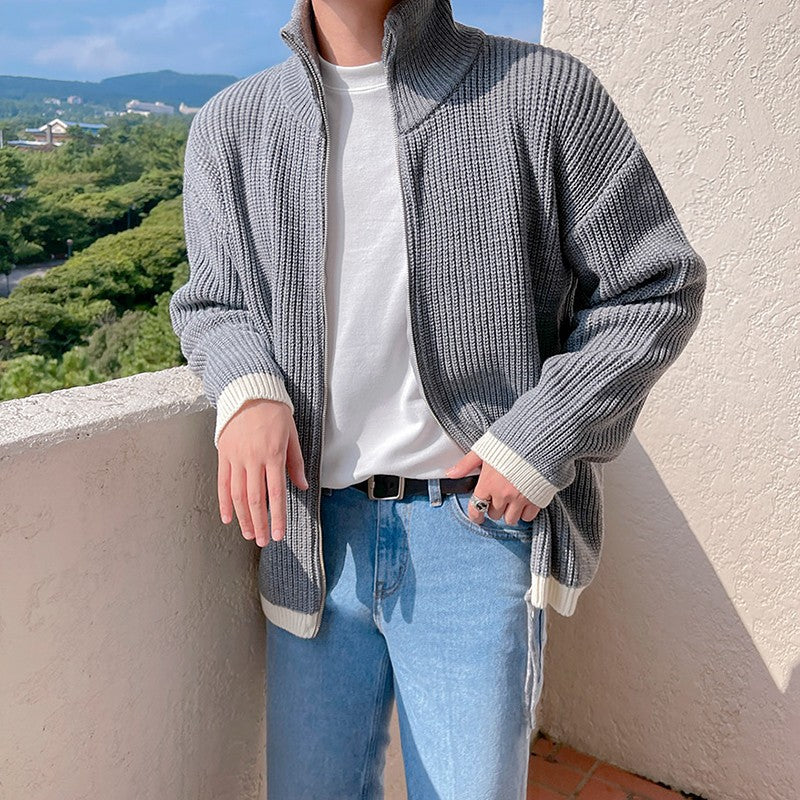 Cozy Knit Zip Cardigan Sweater