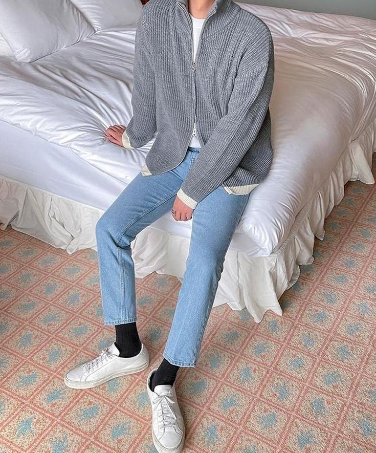 Cozy Knit Zip Cardigan Sweater