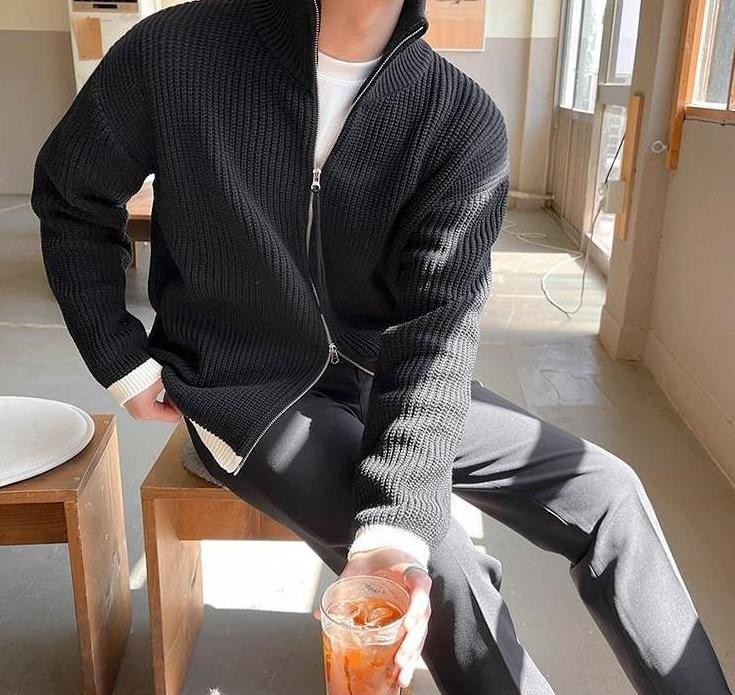 Cozy Knit Zip Cardigan Sweater