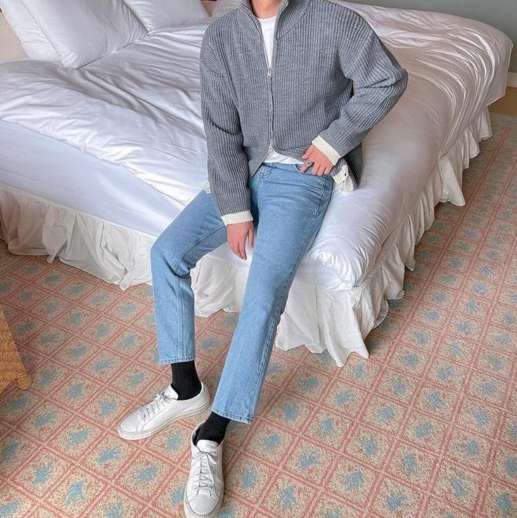 Cozy Knit Zip Cardigan Sweater