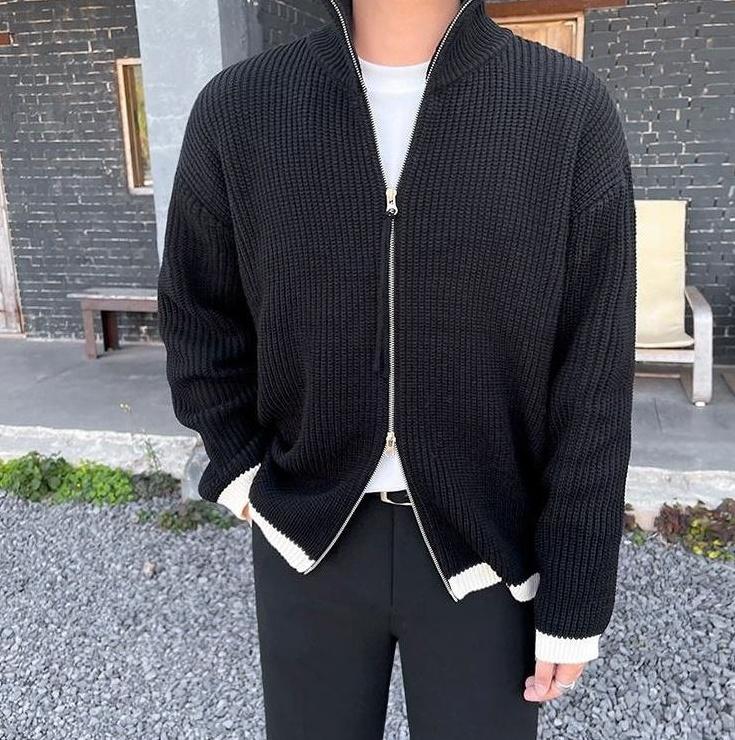 Cozy Knit Zip Cardigan Sweater