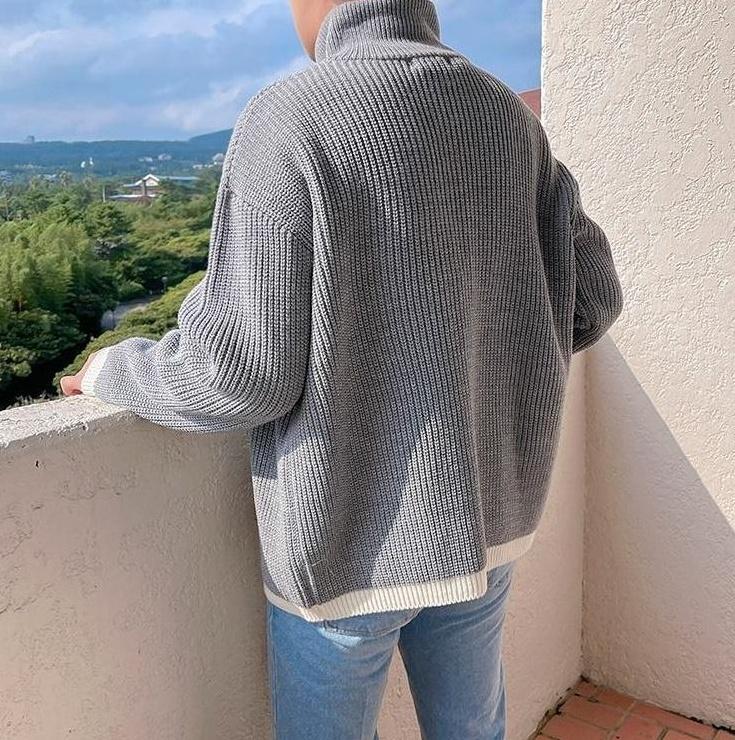 Cozy Knit Zip Cardigan Sweater
