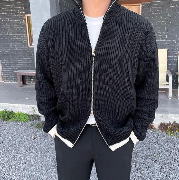 Cozy Knit Zip Cardigan Sweater
