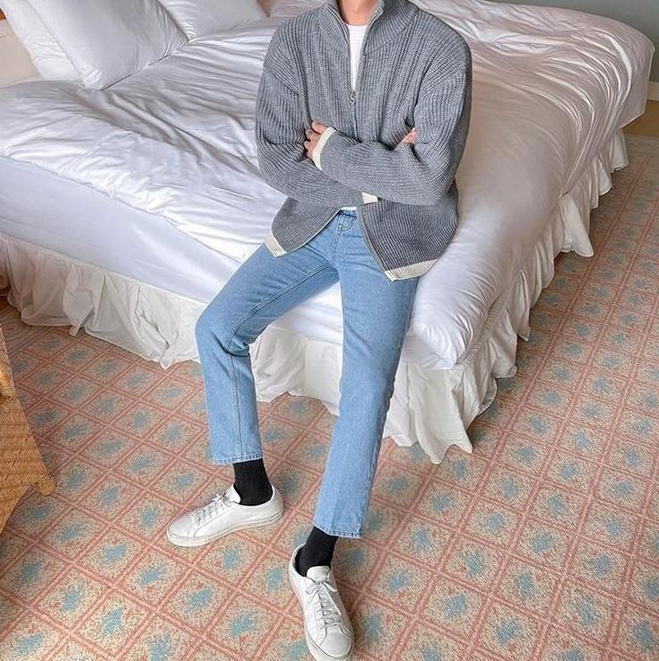 Cozy Knit Zip Cardigan Sweater