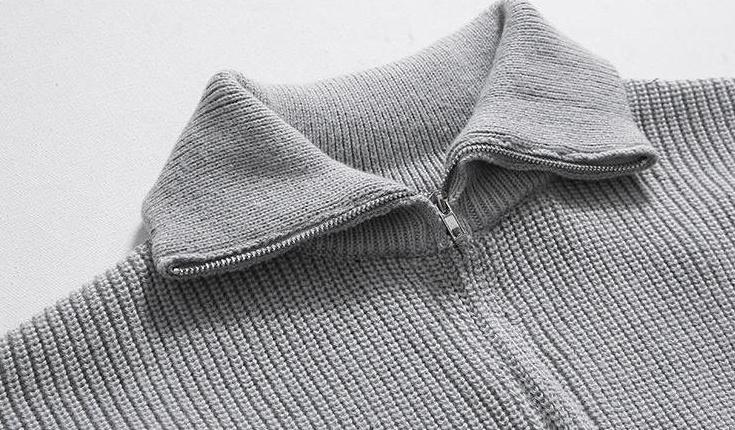 Cozy Knit Zip Cardigan Sweater