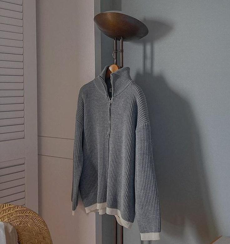 Cozy Knit Zip Cardigan Sweater