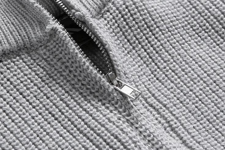 Cozy Knit Zip Cardigan Sweater