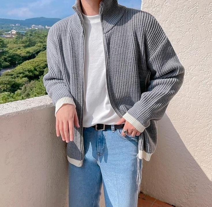 Cozy Knit Zip Cardigan Sweater