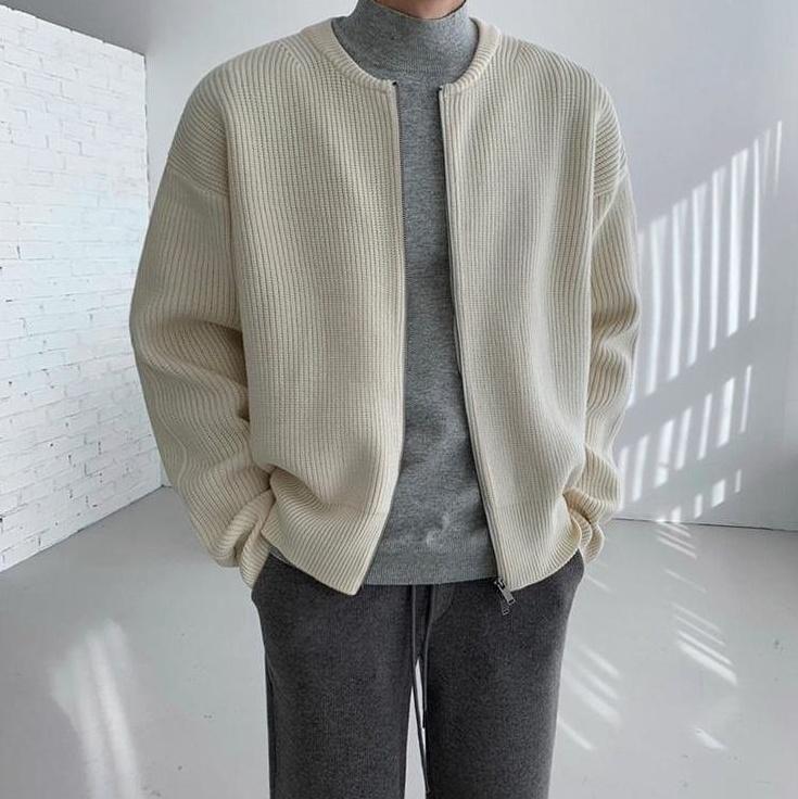 Cozy Knit Zipper Cardigan Sweater