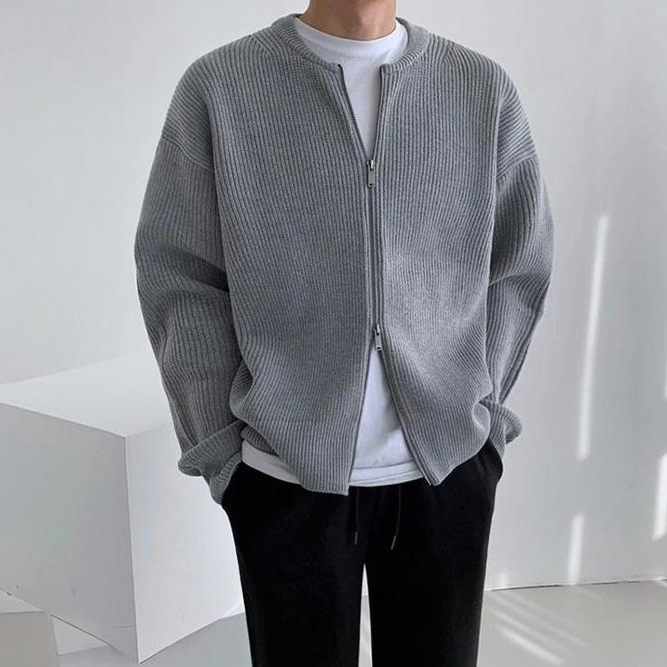 Cozy Knit Zipper Cardigan Sweater