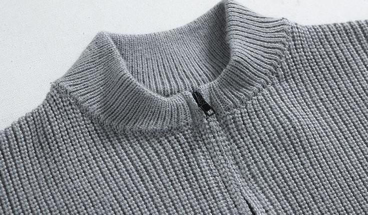 Cozy Knit Zipper Cardigan Sweater