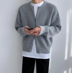 Cozy Knit Zipper Cardigan Sweater