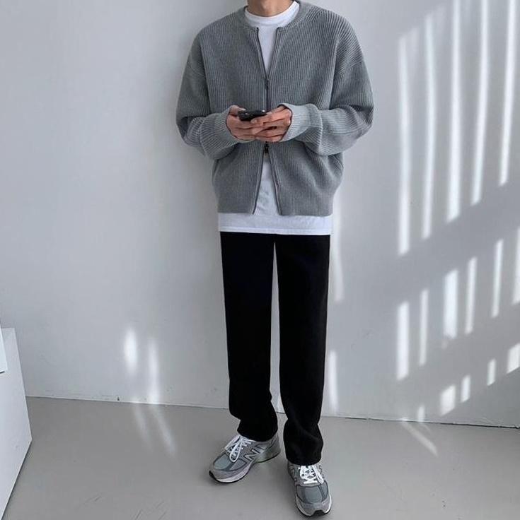 Cozy Knit Zipper Cardigan Sweater
