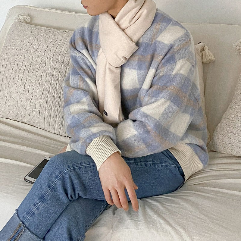 Cozy Plaid Fleece Sweatshirt