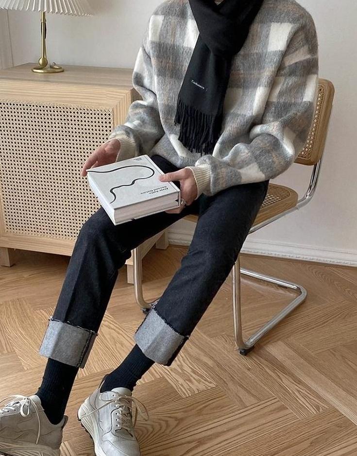 Cozy Plaid Fleece Sweatshirt