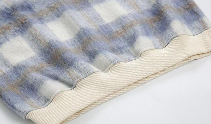 Cozy Plaid Fleece Sweatshirt