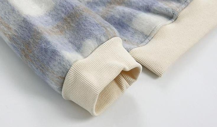 Cozy Plaid Fleece Sweatshirt