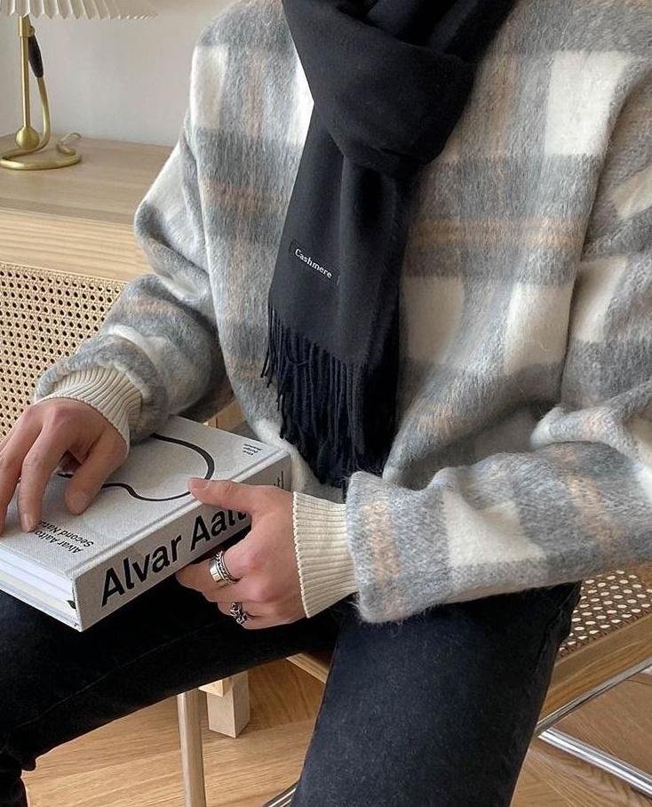 Cozy Plaid Fleece Sweatshirt
