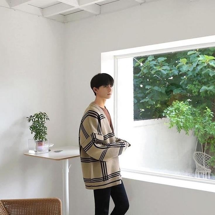 Cozy Plaid Knit Cardigan Sweater